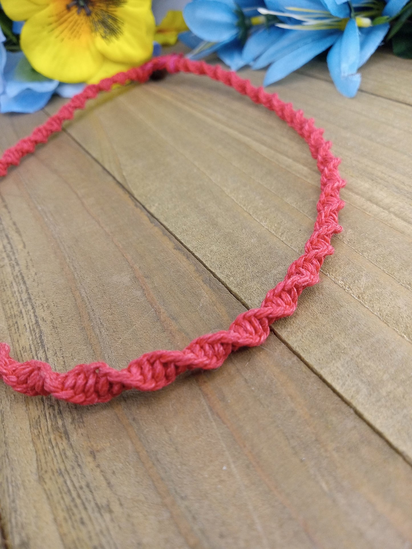Spiral Hemp Necklace - Red