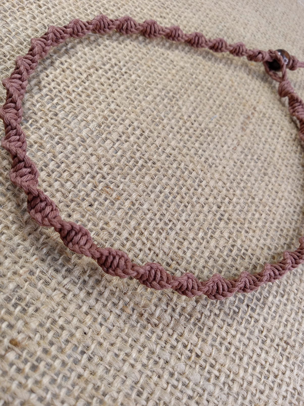 Spiral Hemp Necklace - Brown