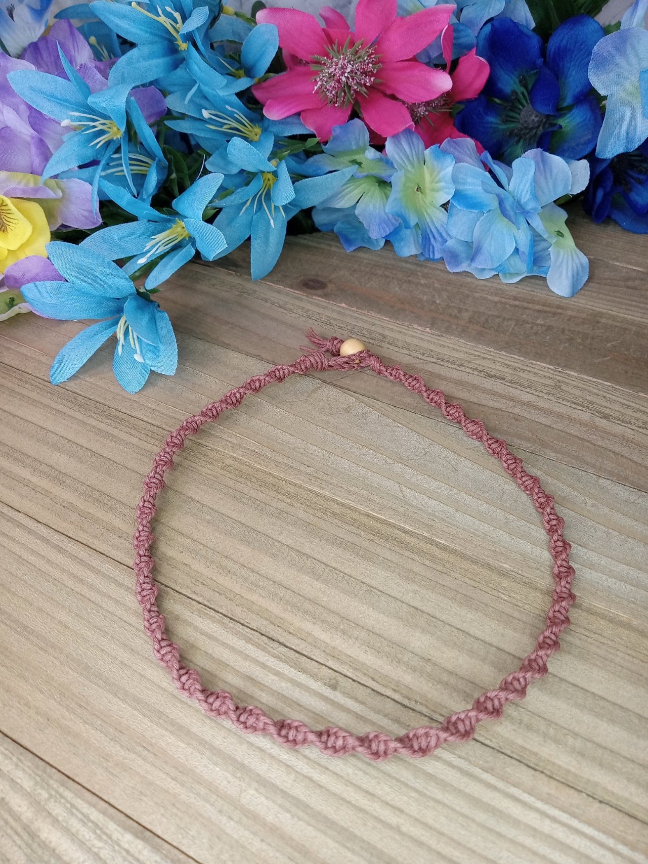 Spiral Hemp Necklace - Brown
