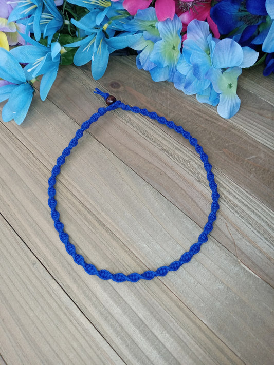 Spiral Hemp Necklace - Dark Blue