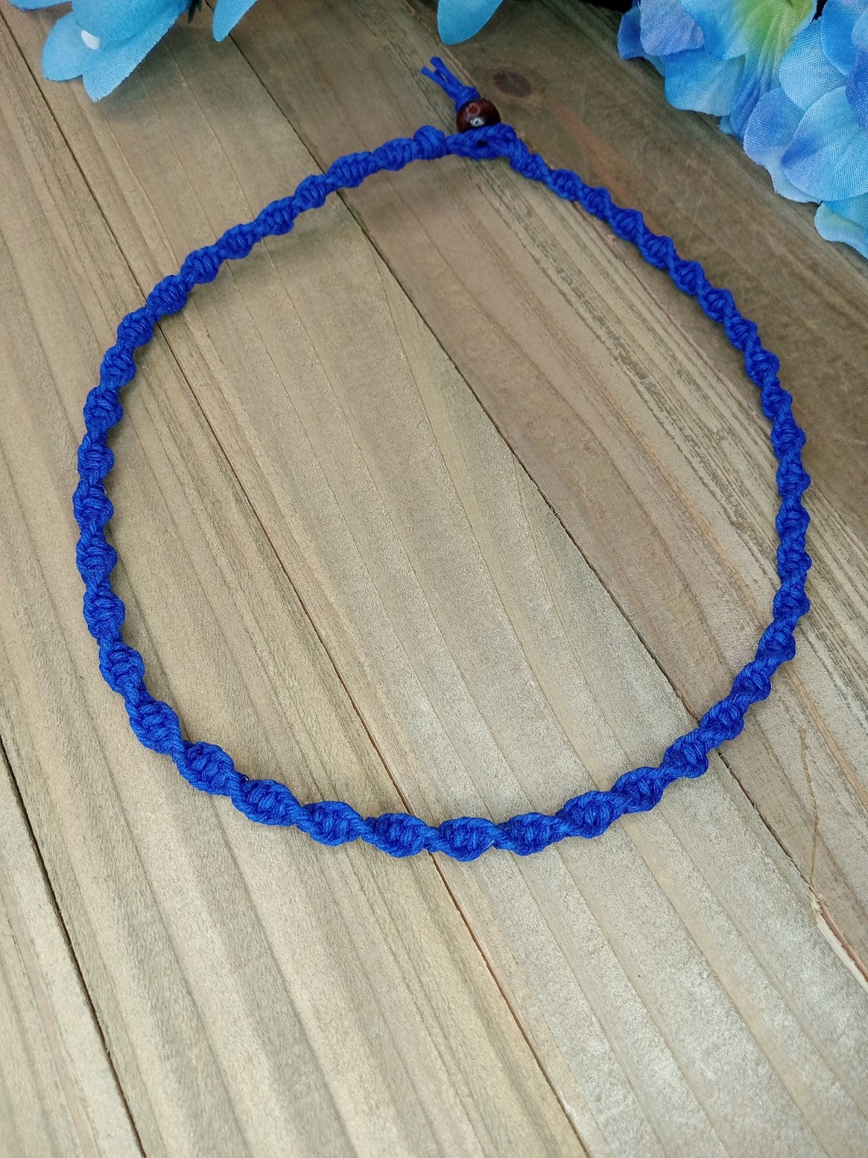 Spiral Hemp Necklace - Dark Blue