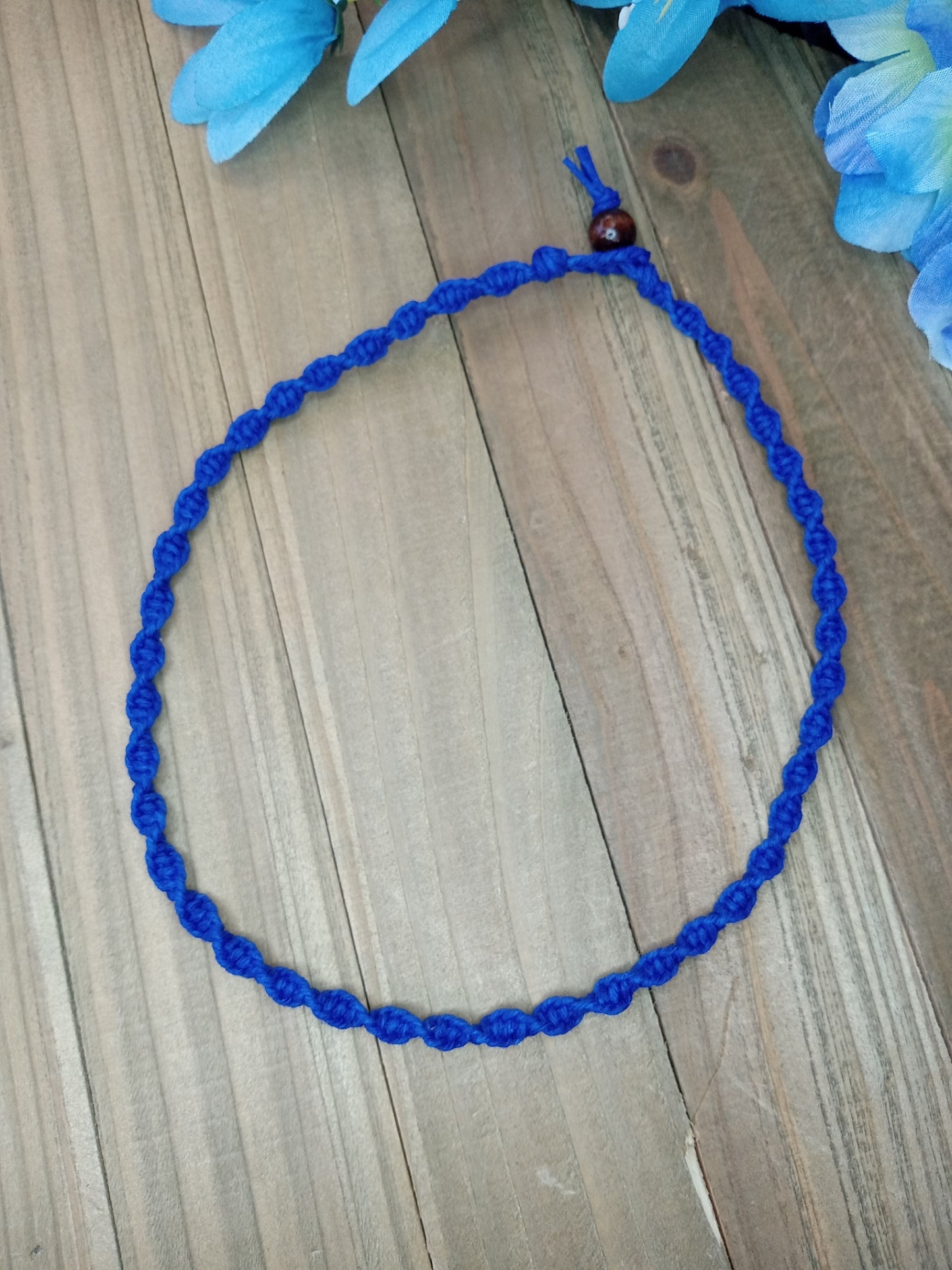 Spiral Hemp Necklace - Dark Blue