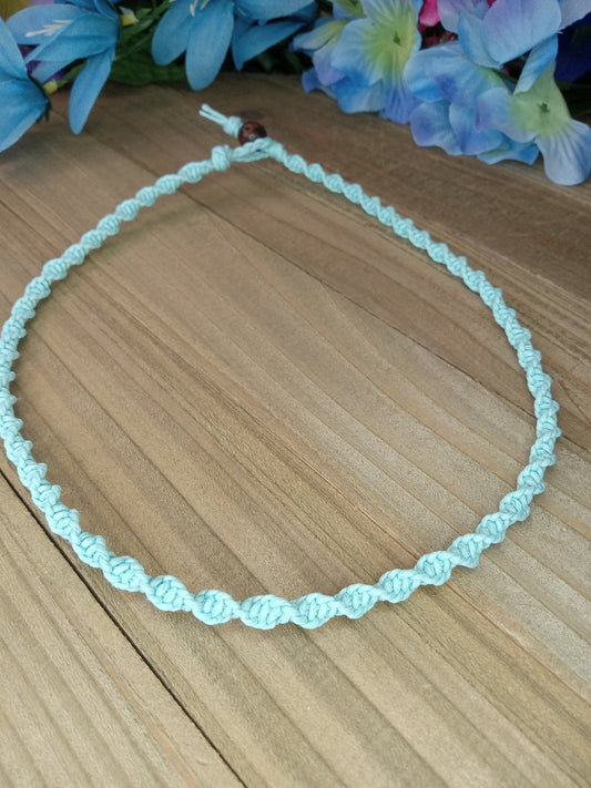 Spiral Hemp Necklace - Bermuda Blue