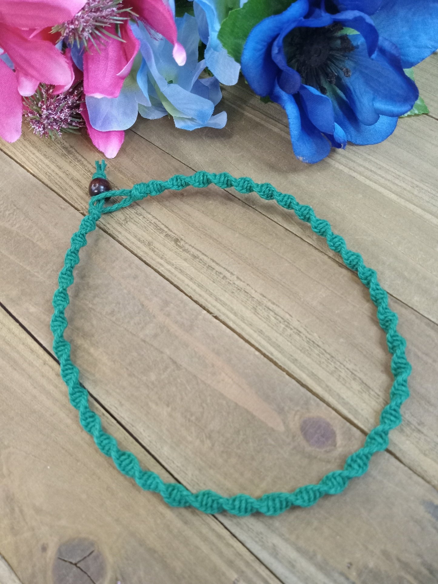 Spiral Hemp Necklace - Green