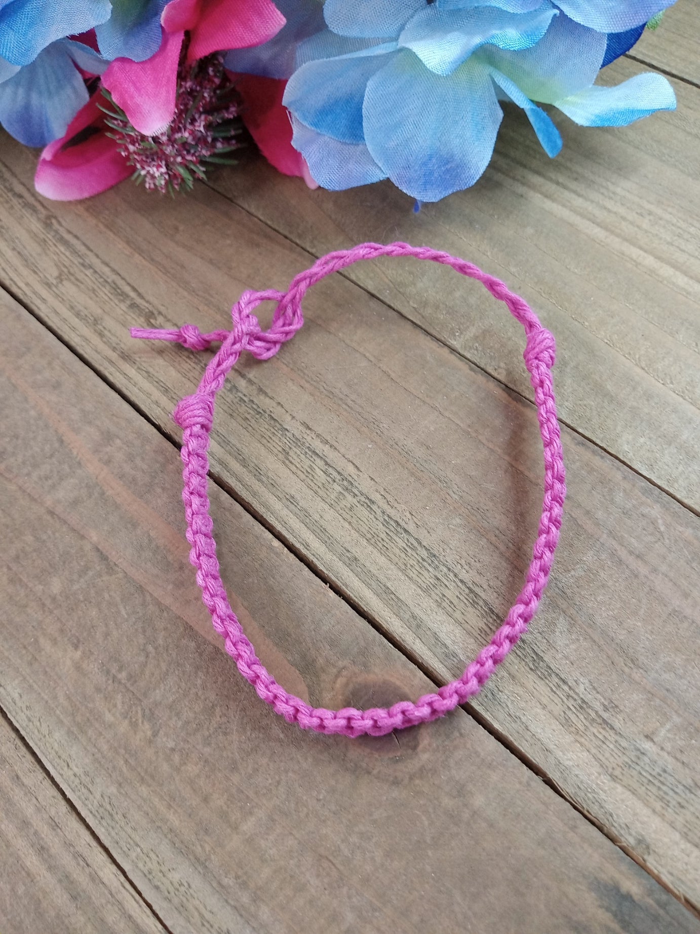 Classic Hemp Bracelet - Surfer Style - Pink