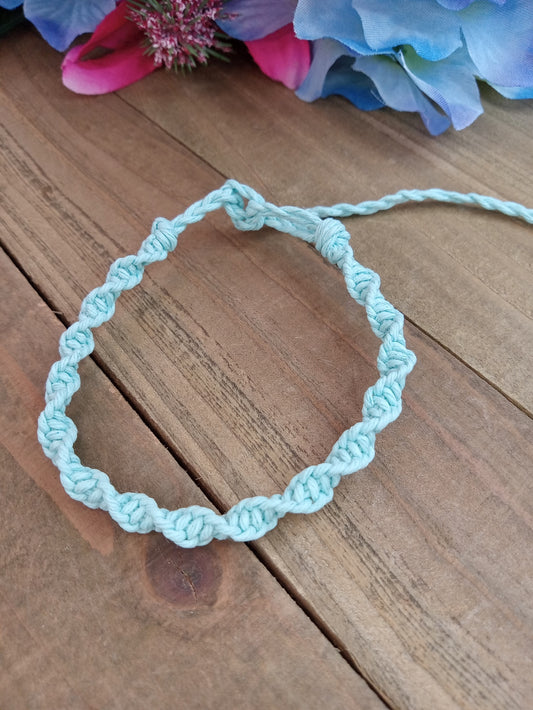 Spiral Hemp Bracelet - Surfer Style - Bermuda Blue