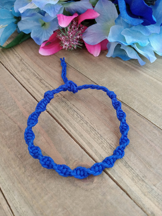 Spiral Hemp Bracelet - Surfer Style - Dark Blue