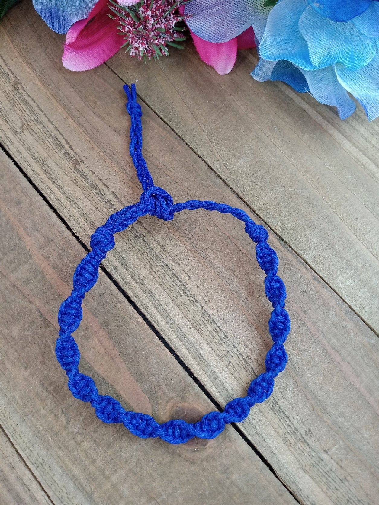 Spiral Hemp Bracelet - Surfer Style - Dark Blue