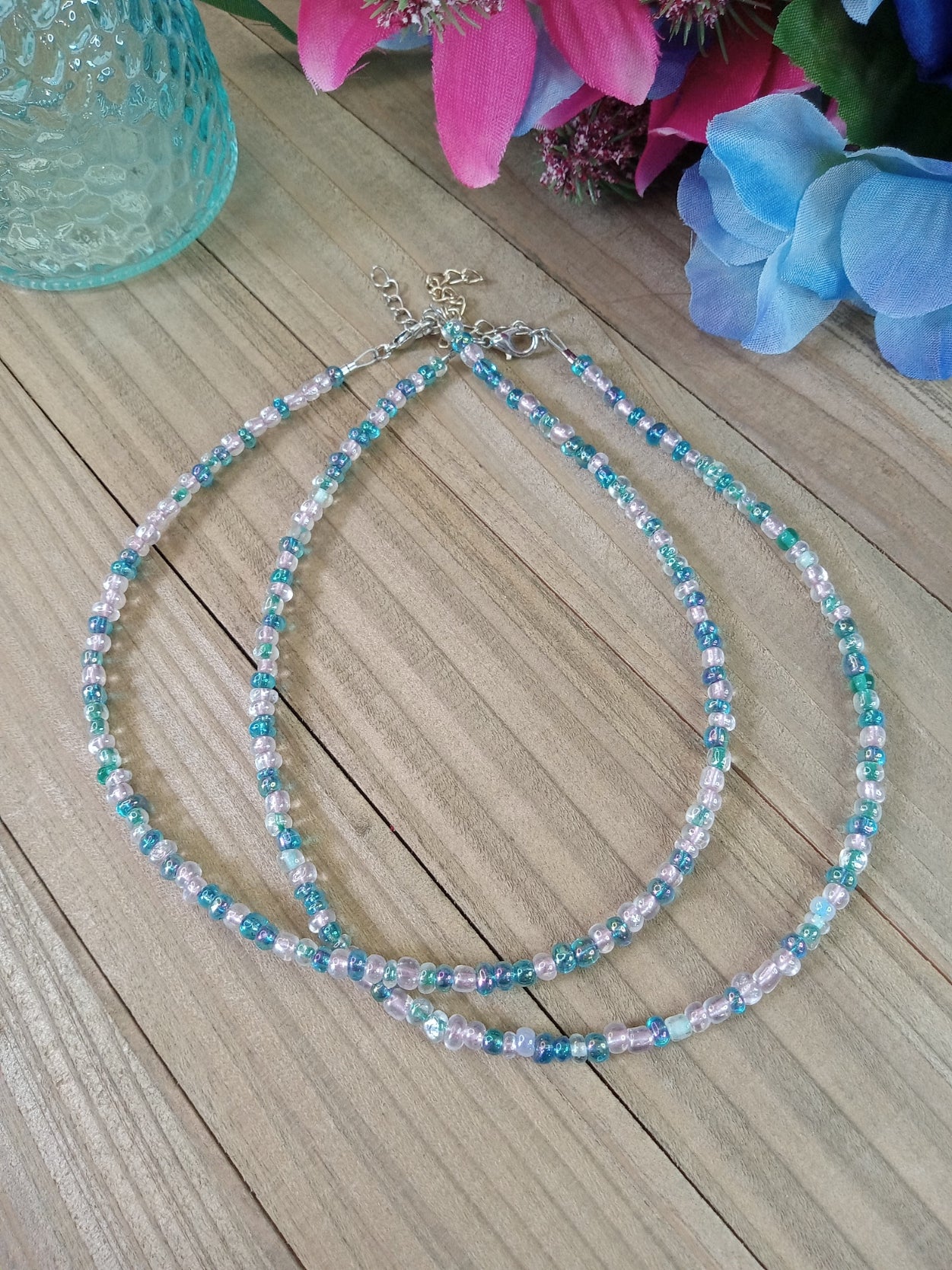 Beaded Choker Necklace - Mermaid