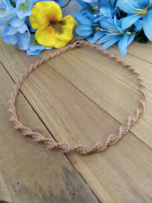 Spiral Hemp Necklace - Light Brown