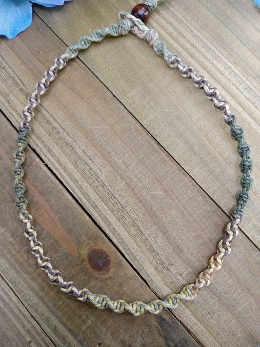 Spiral Hemp Necklace - Camo