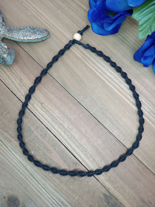 Spiral Hemp Necklace - Black
