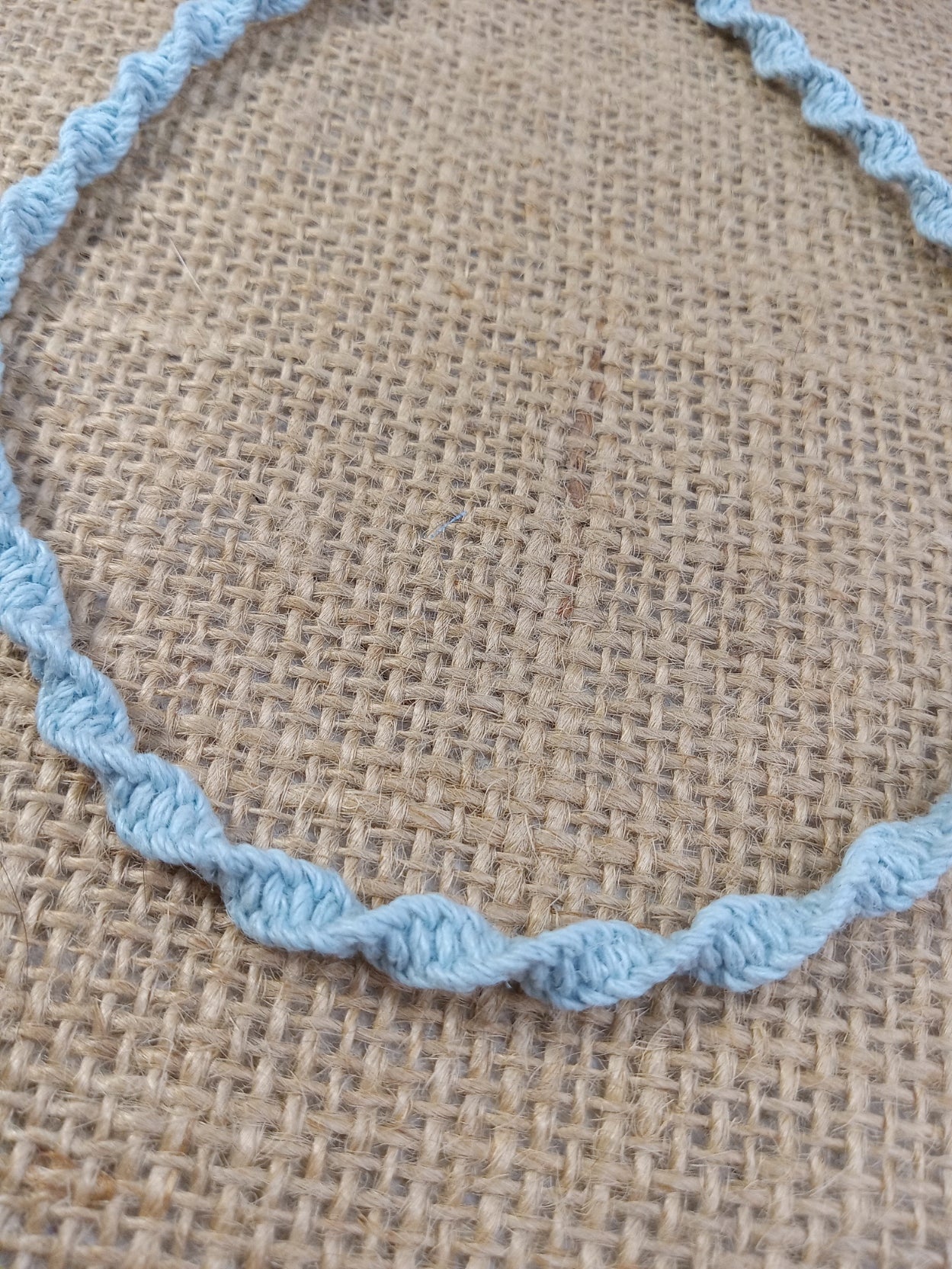 Spiral Hemp Necklace - Light Blue