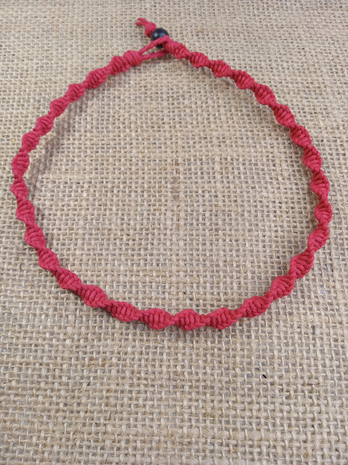 Spiral Hemp Necklace - Red